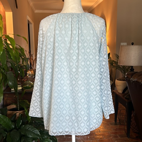 Sail To Sable allover diamond jacquard texture top szL - Picture 6 of 11